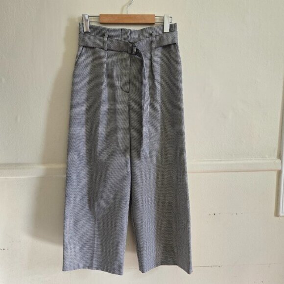 Reiss Mollie Belted Culottes Houndstooth Pants - Picture 2 of 8